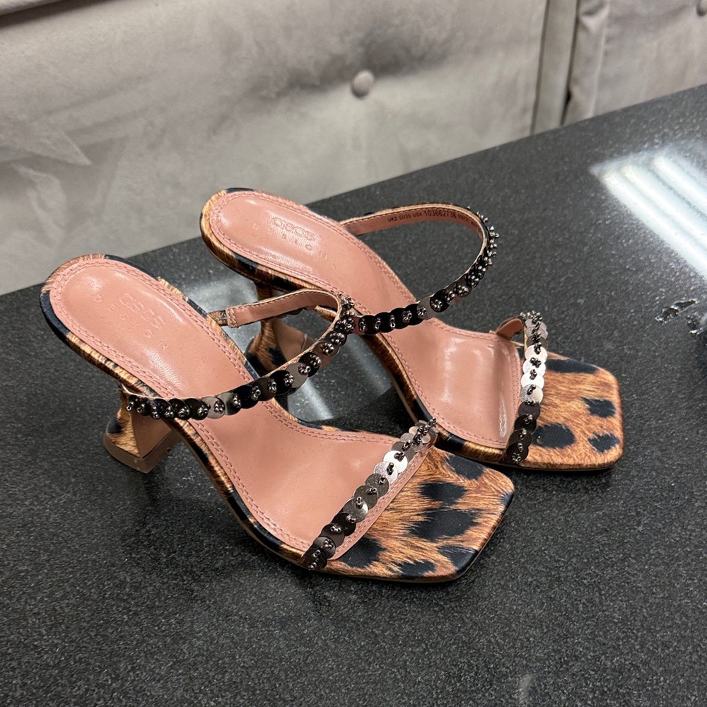 Leopard Print Strappy Heels
